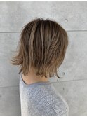 切りっぱなし小顔ボブ☆イルミナベージュ