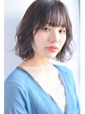広瀬すずさん風ボブ　黒髪でも柔らかいエアリーパーマ