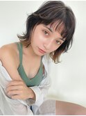 ウルフレイヤーボブ×インナーカラー×毛先パーマ