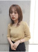 ミディアムレイヤーカットボブウルフ/10代20代/インナーカラー