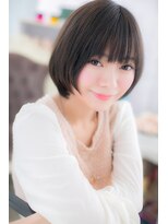 黒髪ダークアッシュでナチュラル大人ショートボブa1