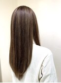 ハイライト　白髪ぼかし　透明感ベージュ
