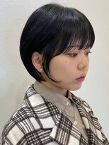 大人マッシュショート丸みショート黒髪ショートベリーショート