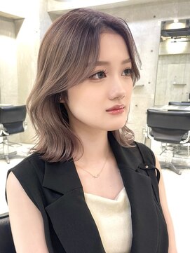 サイン 表参道(SIGN) 韓国ヘアーハッシュカットレイヤーカットグレージュブリーチ無し