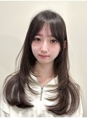 韓国風/レイヤー/小顔/前髪カット/髪質改善/グレージュ/透明感