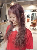 ブリーチあり　ピンクベージュ