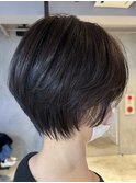 大人美人ショートボブ調布ワンカラーショコラブラウン