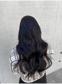 ロングヘア×ブルーブラック