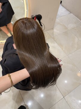 20代30代人気レイヤーカット/韓国ヘア/透明感カラー/オリーブ