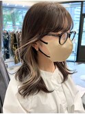 30代40代◎インナーカラー×くびれヘア×透明感ベージュ