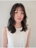 イメチェン/パーマヘア/グレージュカラー/前髪/渋谷駅