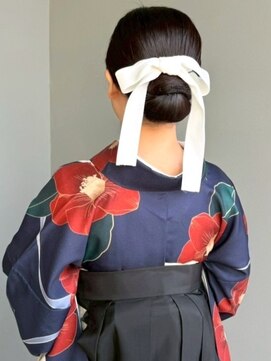 ナカオコアフュール(NAKAO COIFFURE) シニヨン 卒業式 まとめ髪 和装ヘア 袴 和装 お団子アレンジ