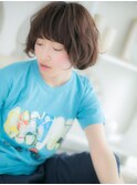 ラウンドバング♪でガーリーボブa
