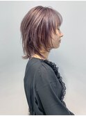 medium(ミディアムウルフ、ラベンダーアッシュ、くすみカラー)