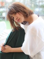 マイラ 銀座(myla)&nbsp;オレンジブラウン大人可愛い小顔ひし形切りっぱなしボブレイヤー