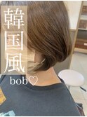 韓国風ボブ×くせ毛