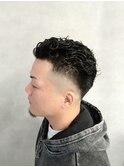 刈り上げスキンフェードメンズパーマアップバング【新大阪】