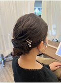 シニヨン風結婚式お呼ばれアレンジ♪
