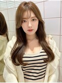 シルキーベージュ/韓国風前髪/グレージュカラー/斜めバング