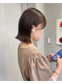 ぷつっと外ハネボブ×グレージュ×縮毛矯正【髪質改善】