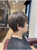 ショート×白髪ぼかし