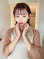 似合わせ小顔ボブ×暖色カラー デザインカラー