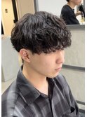 大分メンズ無造作シャドウパーマスパイラルパーマ刈り上げ