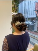 編み込みシニヨン【金山】