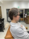 アッシュブラックカルマパーマベリーショートダークアッシュ