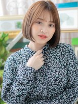 カバーヘア イヴ 戸頭店(COVER HAIR EVE)&nbsp;暖色系カラー前下がり切りっぱなしミニボブh3戸頭20代30代40代