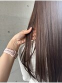 艶髪美シルエットストレートロングヘア透明感シルクベージュ
