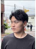 メンズパーマ/フェザーショート/社会人ヘア/刈り上げ/ビジネス