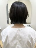 Say.ショートボブブルーカラーホワイトグレージュデジタルパーマ