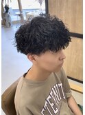 ツイストスパイラルマッシュツーブロック刈り上げ
