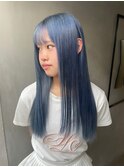 夏のヘアアレンジ  ペールブルー