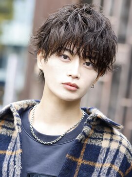 【ルーズウルフ×MIXパーマ】メンズショートウルフ