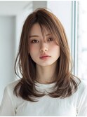 ツーウェイバング/ミディアムレイヤー/ハッシュカット/前髪あり