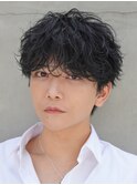 大分シャドウパーマメンズカットラウンドマッシュツーブロック