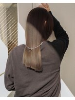ヌード(nude)&nbsp;くすみベージュセミロング｜ブリーチなしカラー