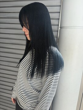 ロックス バイ マグ 松本(rocks BY MAG) ブリーチカラー大人かわいいブルーブラック韓国ヘア