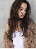 【外国人風】ケアカラーグレージュ × フリンジウェーブ