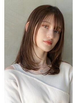ケアリー 武蔵小杉(Carelly) 大人かわいい前髪セシルカットココアブラウンフリンジウェーブ