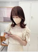 ブリーチなしのピンクブラウン