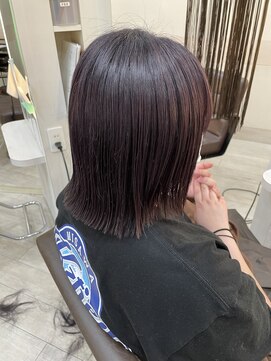 ヘアメイクヒール 切りっぱなし × ラベンダーブラウン 八戸 20代 30代