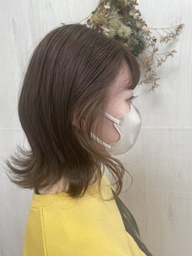 プランタン(Printemps) ナチュラルくびれヘアインナーカラーブリーチオリーブレイヤー