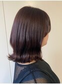 マロンブラウン◯顔まわりカット◯切りっぱなしヘア◯くびれヘア