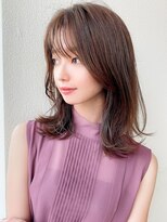 ラルユー 金山(LallYou)&nbsp;黒髪/グレーベージュ/レイヤーロング/前髪パーマ