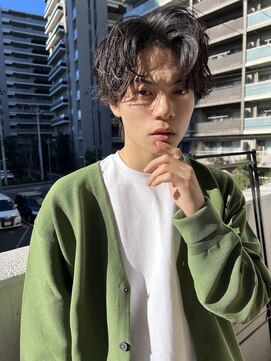 ガーデン オオタカノモリ(garden otakanomori) 大人メンズセンターパート/ニュアンスパーマ/アップバング