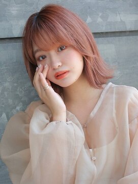 アグ ヘアー シック 大府共和店(Agu hair chic) 《Agu hair》ベージュピンク×外ハネロブ