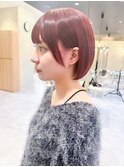 耳掛けショートボブ/襟足束感ショート/アッシュベージュ